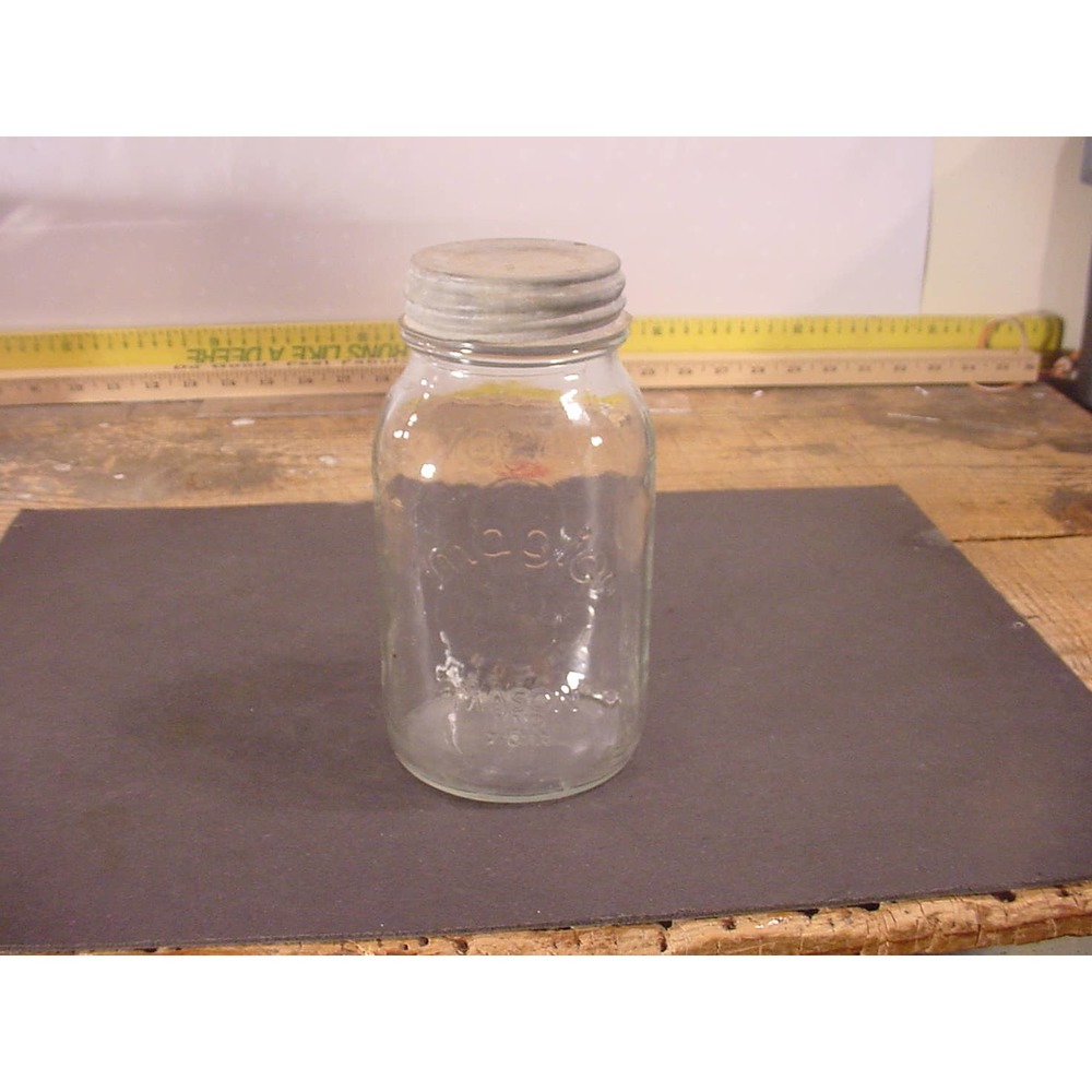 VINTAGE MAGIC MASON Quart Fruit Jar with Zinc Lid - #14